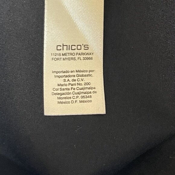 Chicos Pants Womens 2 Ankle Large 12 Black So Slimming Waist Panel‎ Stretch - Picture 13 of 16